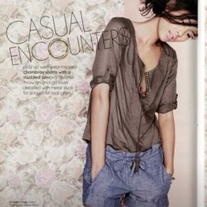 J.Crew taupe popover blouse